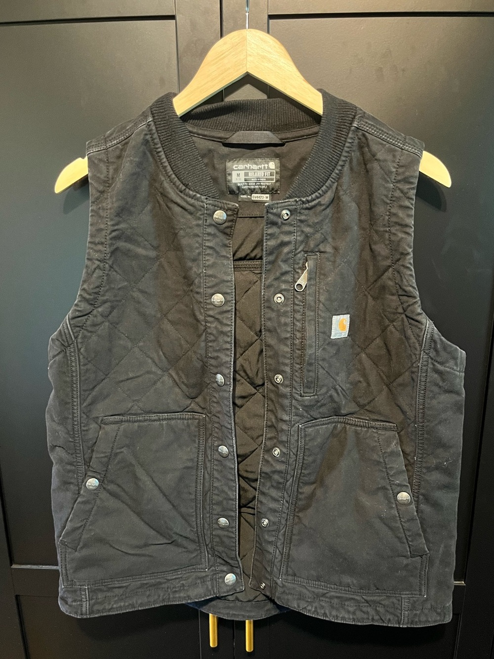 Carhartt Women’s M Black Quilted Relaxed Fit Workwear Vest OV4423-W